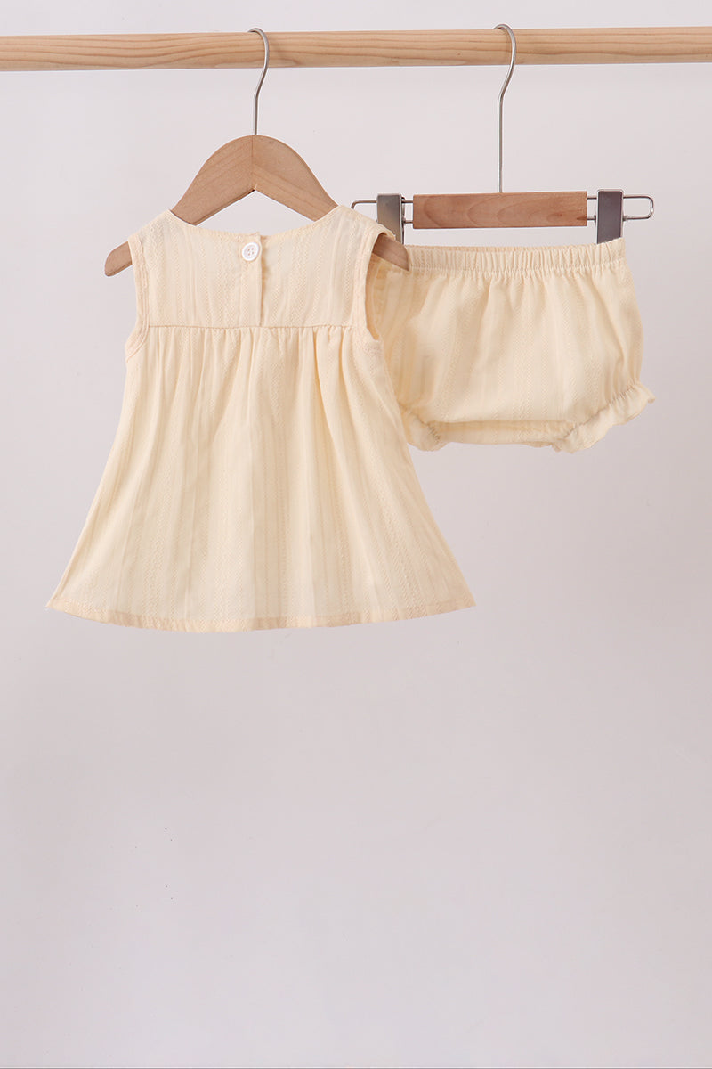 Oatmeal character french knot bloomer set - 5