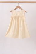 Oatmeal character french knot ruffle dress - 4