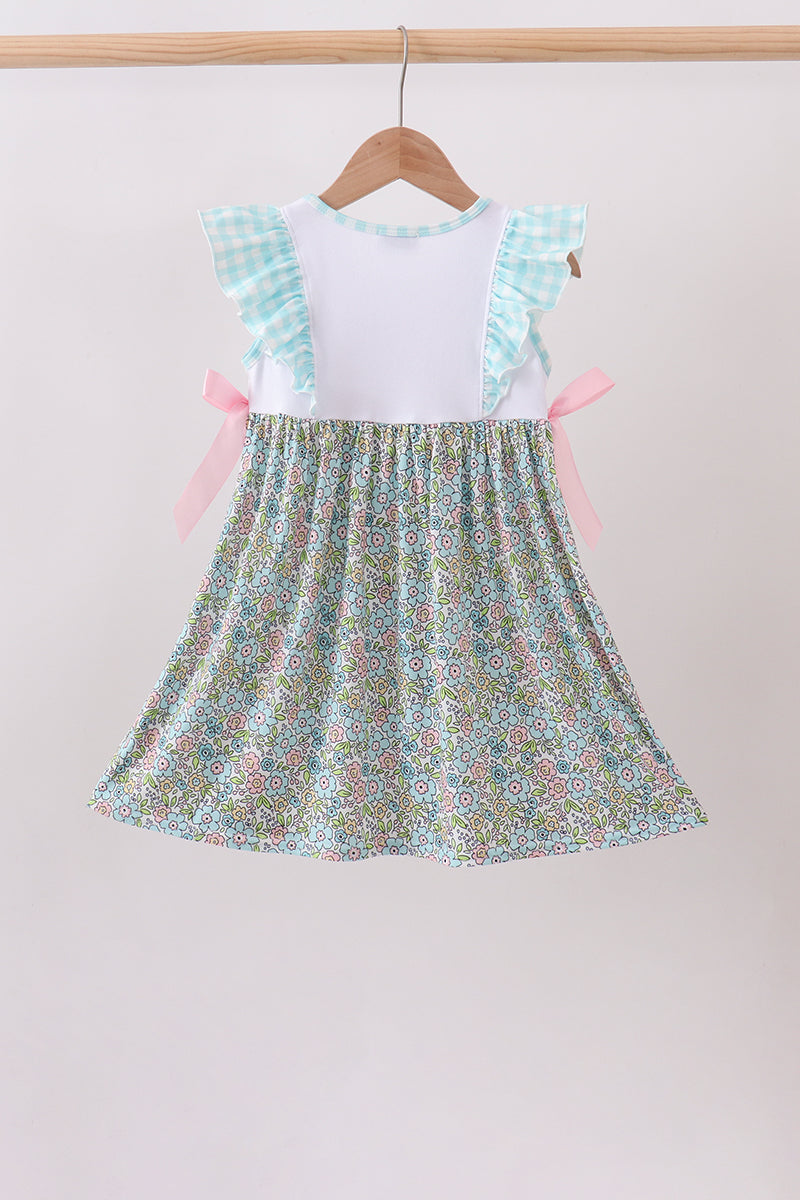 Mint Chicken Applique Ruffle Dress - 3
