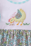 Mint Chicken Applique Ruffle Dress - 4