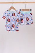 Blue frozen character bamboo pajama set - 1