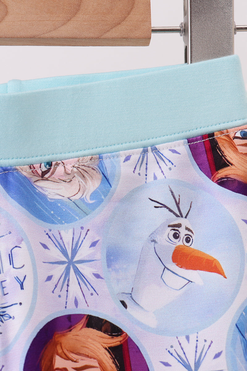 Blue frozen character bamboo pajama set - 5