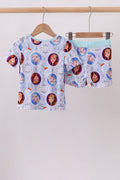 Blue frozen character bamboo pajama set - 6