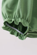 Green Sunflower Applique Ruffle Bubble - 4