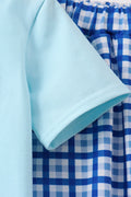 Blue character embroidery pants set - 3