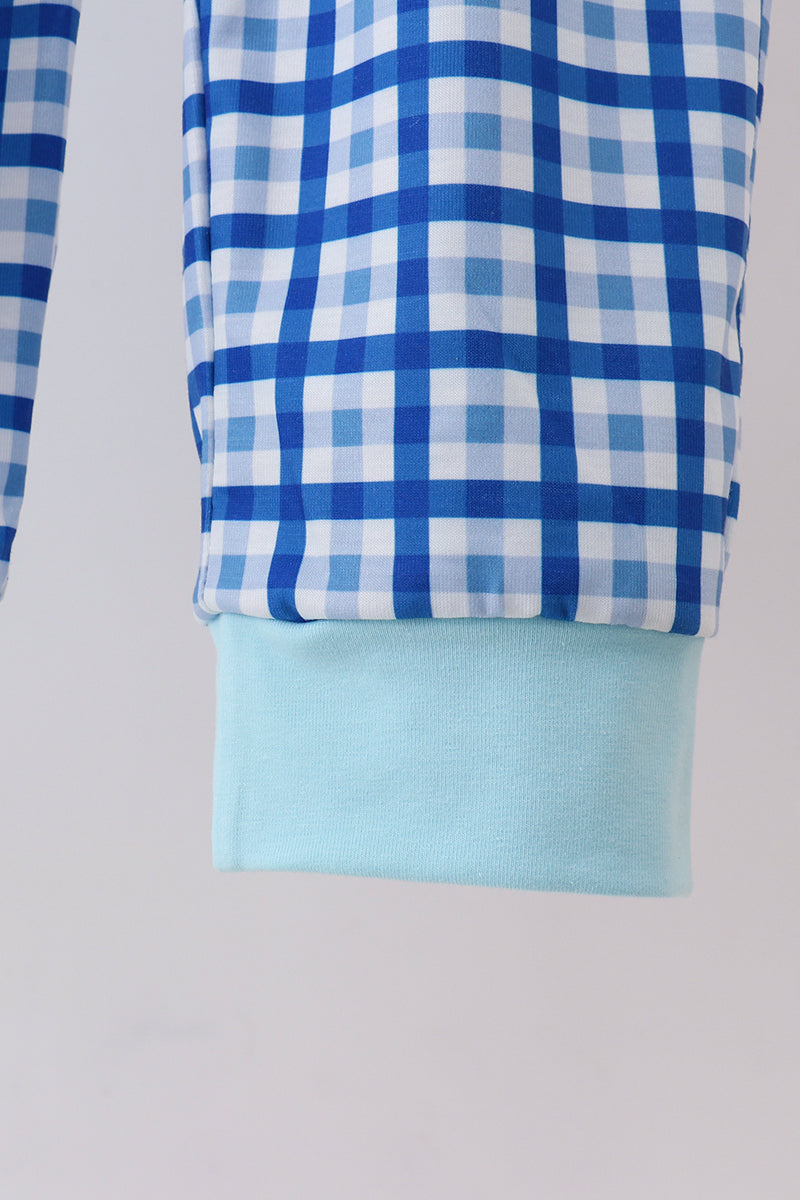 Blue character embroidery pants set - 5