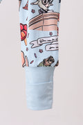 Blue character bamboo romper - 5
