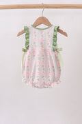 Sage Pumpkin Bow Embroidery Ruffle Bubble - 4