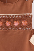 Brown Pumpkin Smocked Jon Jon - 2