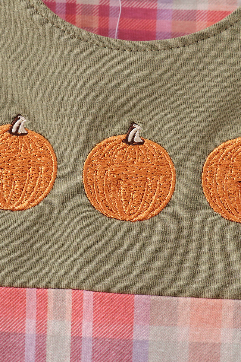 Camel Pumpkin Embroidery Plaid Jon Jon - 2