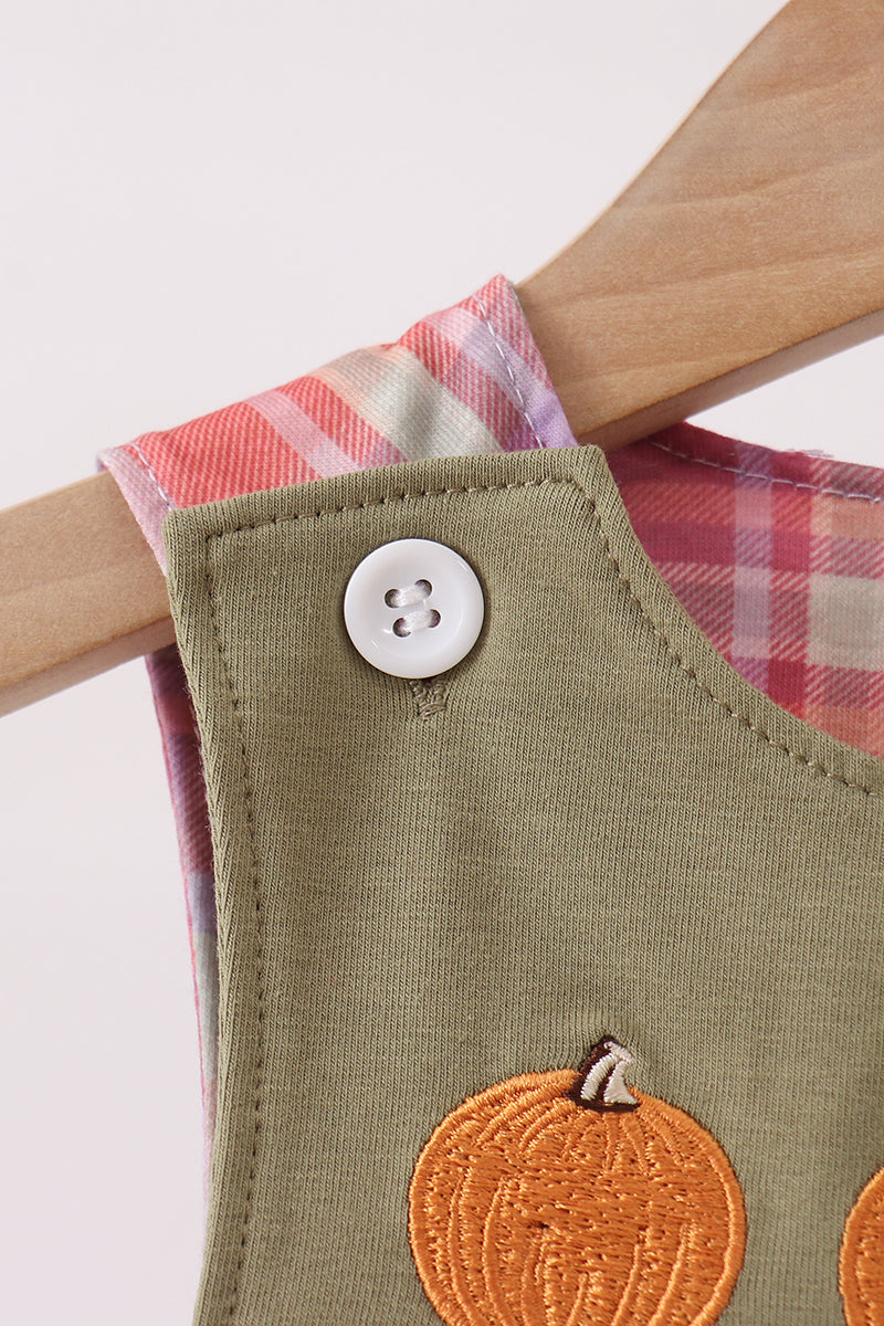 Camel Pumpkin Embroidery Plaid Jon Jon - 4