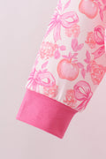 Pink Pumpkin Bow Lace Skorts Set - 2