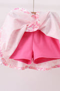 Pink Pumpkin Bow Lace Skorts Set - 5