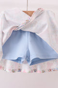 Blue Bow Lace Skorts Set - 5