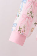 Pink Bow Floral Lace Skorts Set - 4