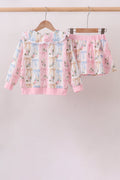 Pink Bow Floral Lace Skorts Set - 6