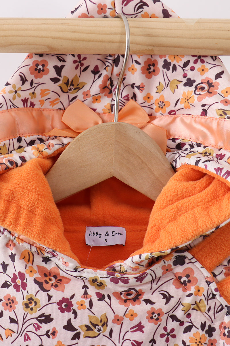 Floral Fleece Hoodie Jacket - 2