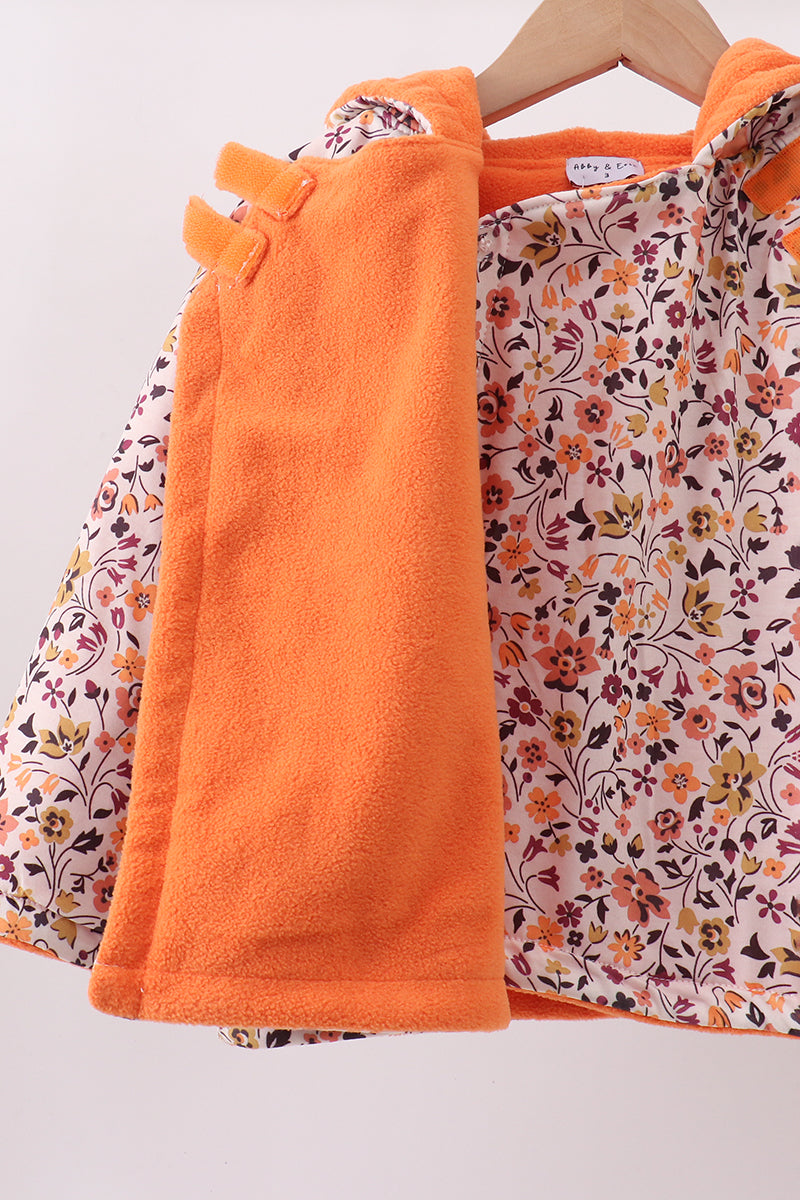 Floral Fleece Hoodie Jacket - 4