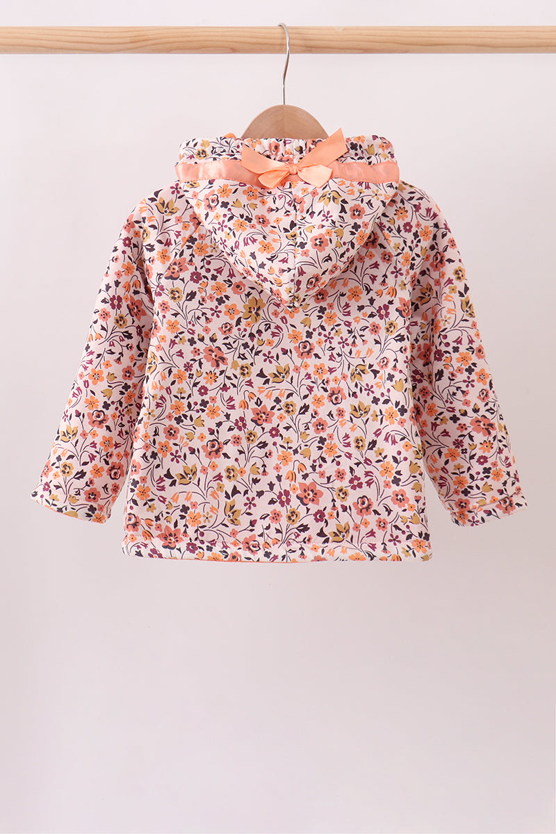 Floral Fleece Hoodie Jacket - 5