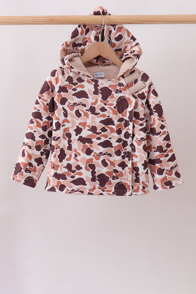 Camouflage Fleece Hoodie Jacket - 1