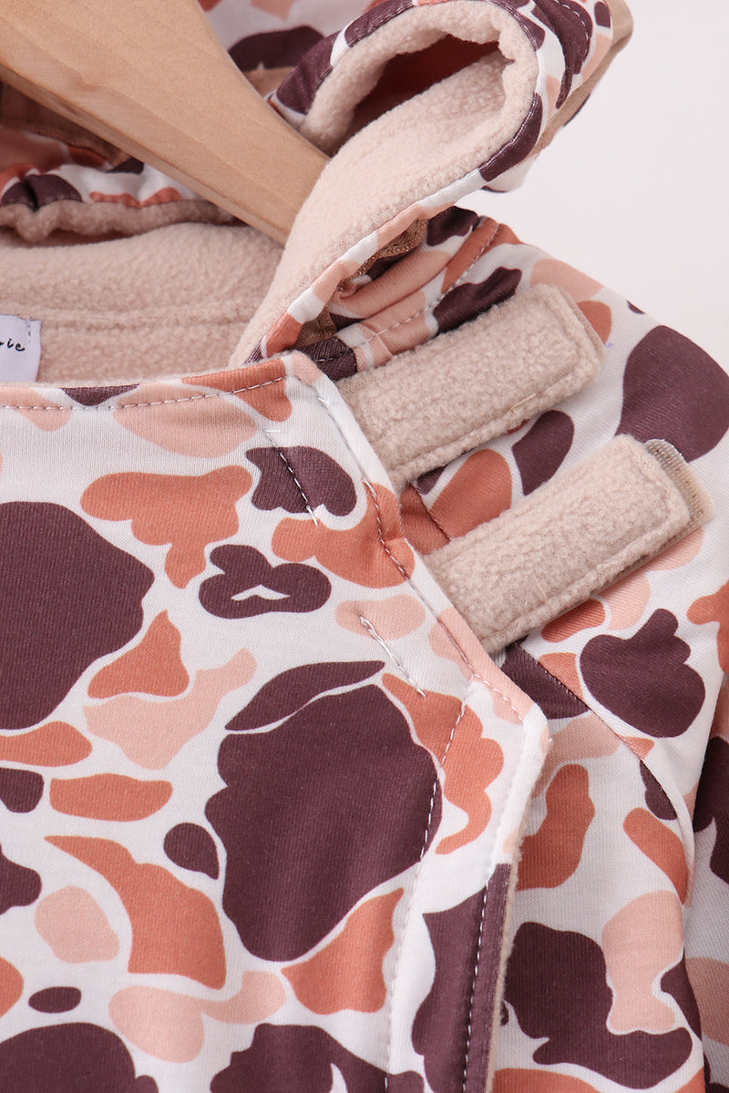 Camouflage Fleece Hoodie Jacket - 3