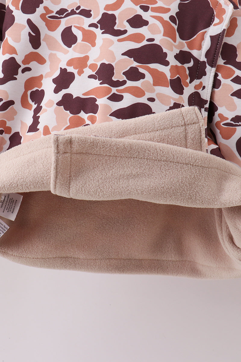 Camouflage Fleece Hoodie Jacket - 5