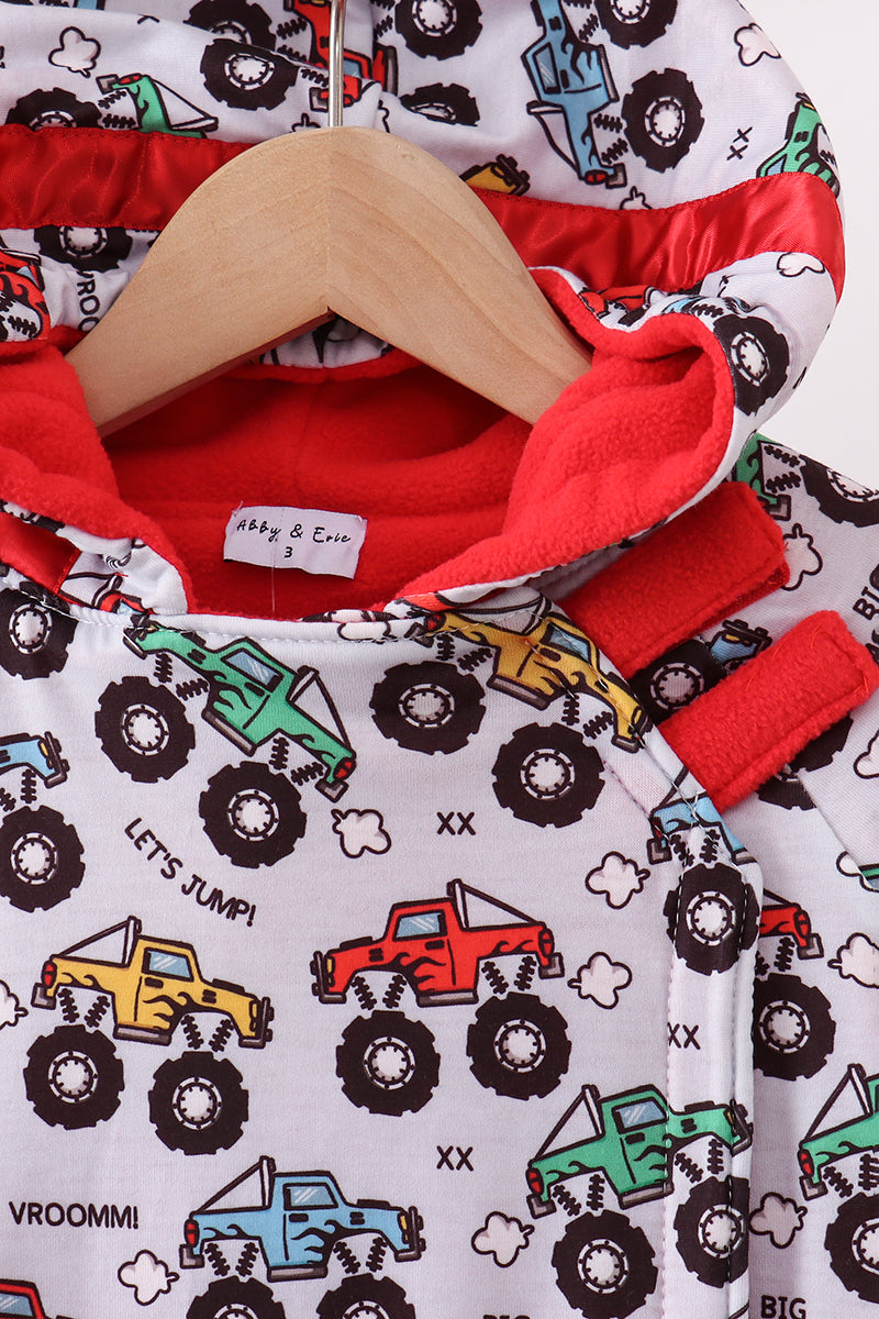 Monster truck fleece hoodie jacket - 2