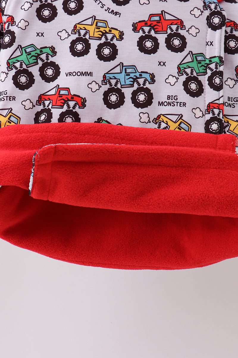 Monster truck fleece hoodie jacket - 4