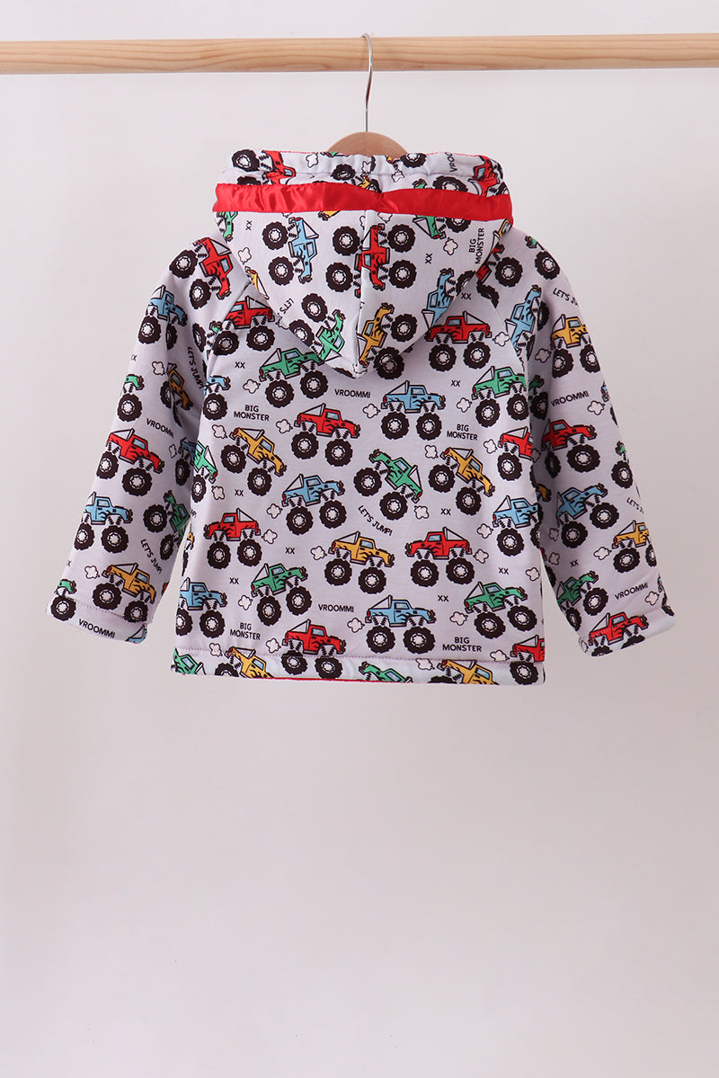 Monster truck fleece hoodie jacket - 5