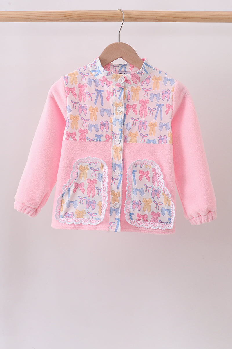 Pink Bow Fleece mom&me Jacket - 6