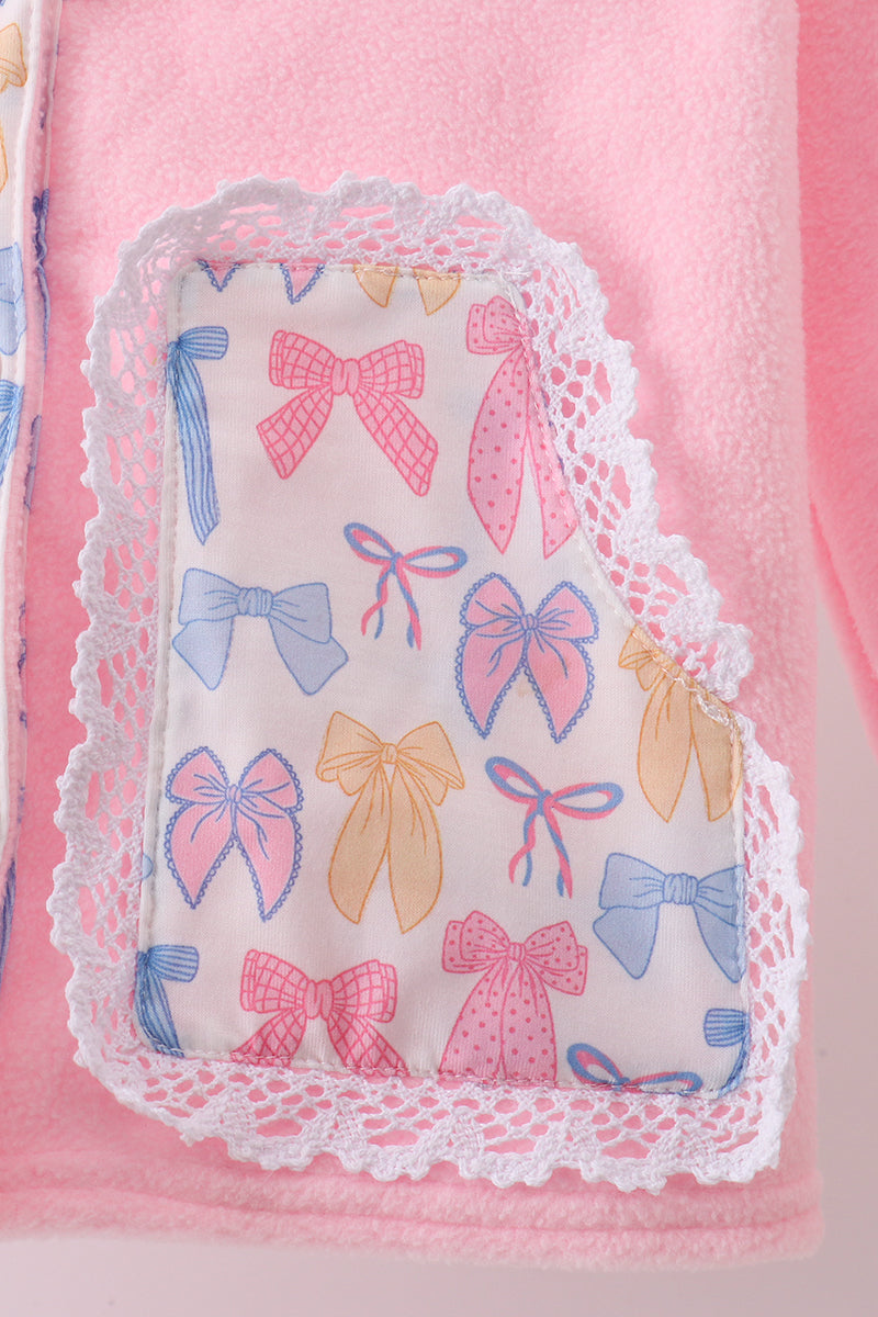Pink Bow Fleece mom&me Jacket - 8