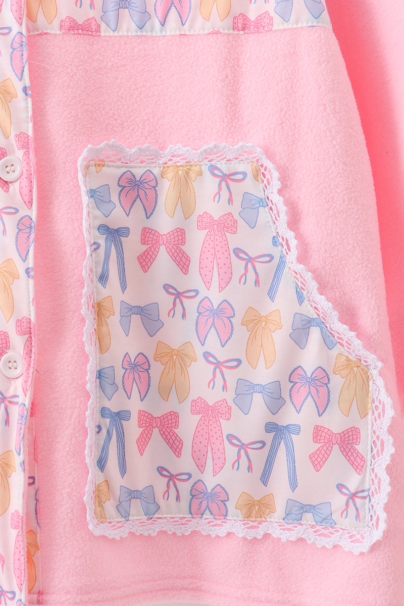 Pink Bow Fleece mom&me Jacket - 4