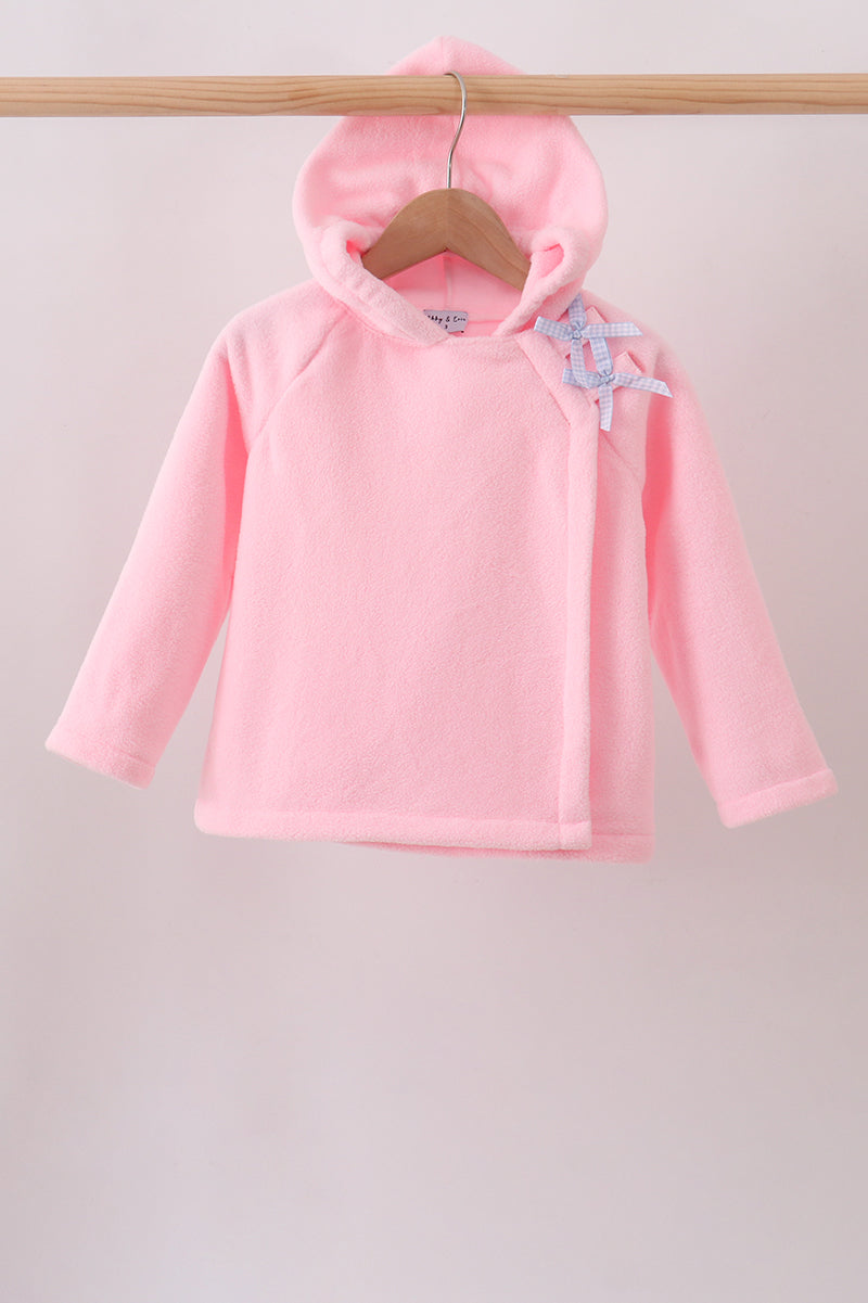 Pink Fleece Bow Coat - 1