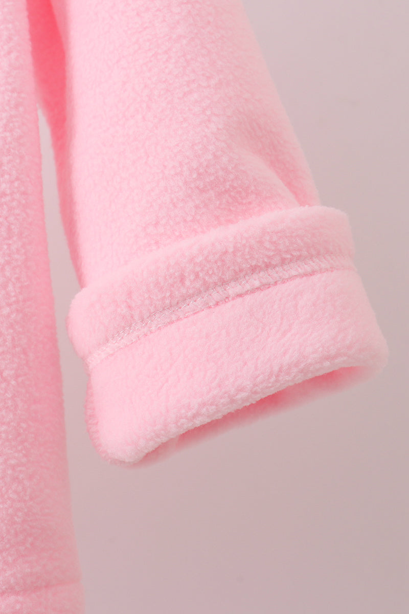 Pink Fleece Bow Coat - 3