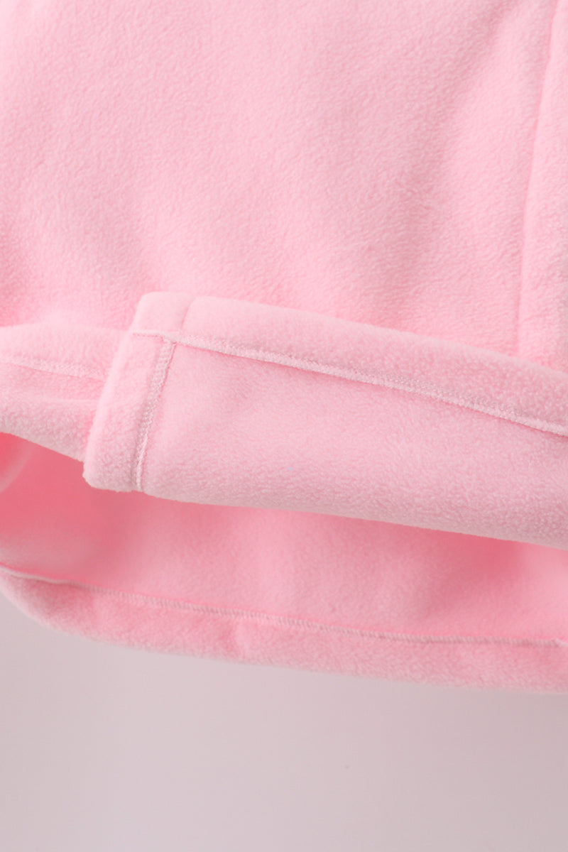 Pink Fleece Bow Coat - 5