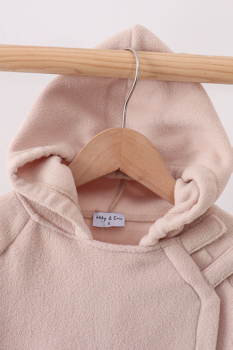 Khaki Fleece Bow Coat - 2