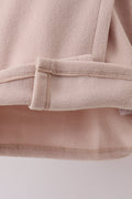 Khaki Fleece Bow Coat - 4