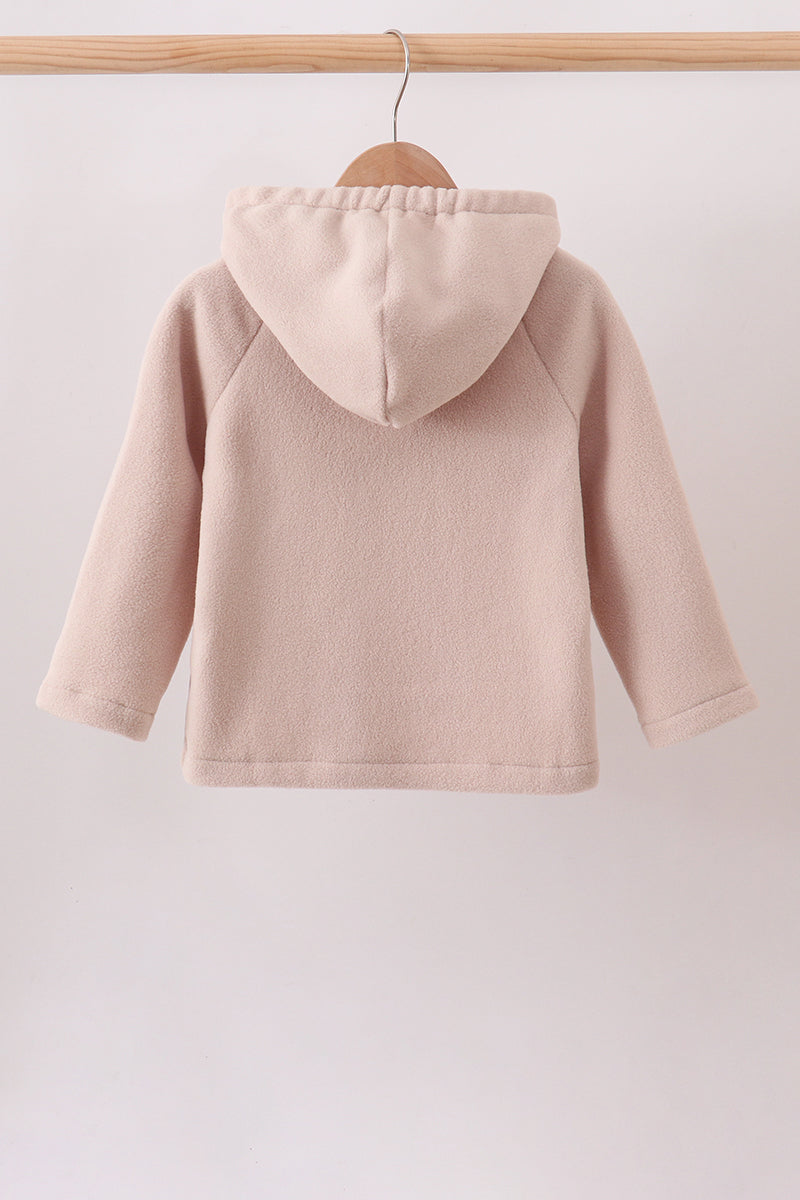 Khaki Fleece Bow Coat - 5