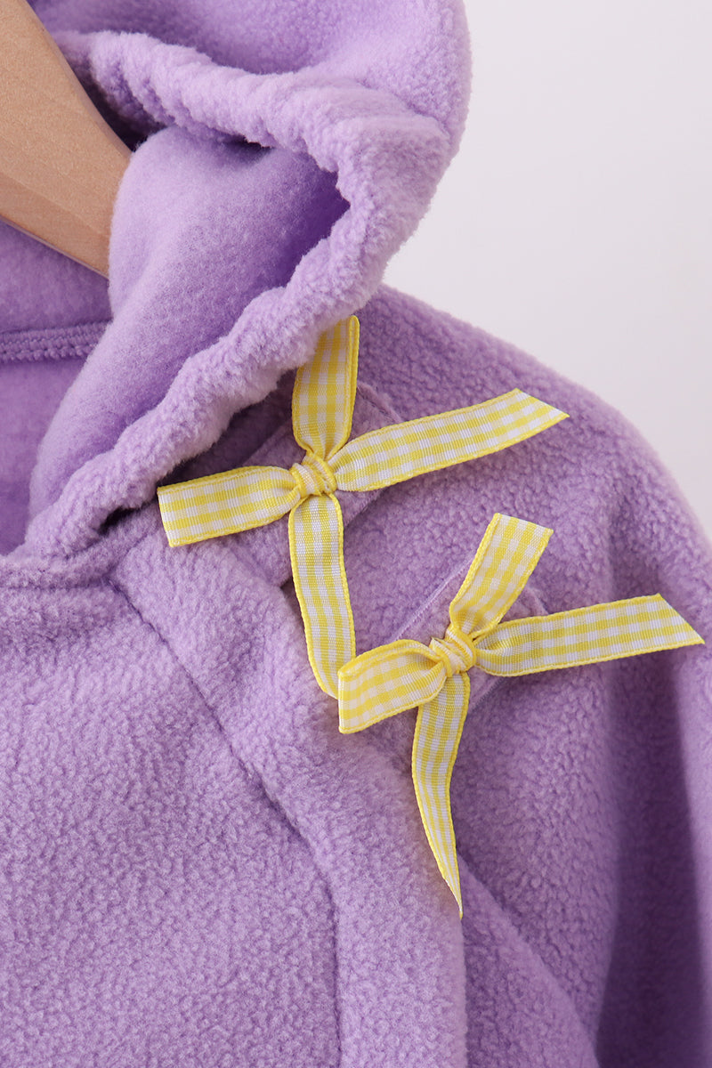 Purple Fleece Bow Coat - 2