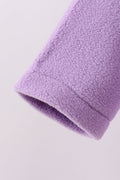 Purple Fleece Bow Coat - 3