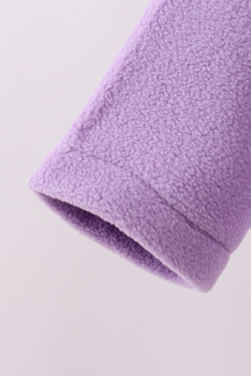 Purple Fleece Bow Coat - 3