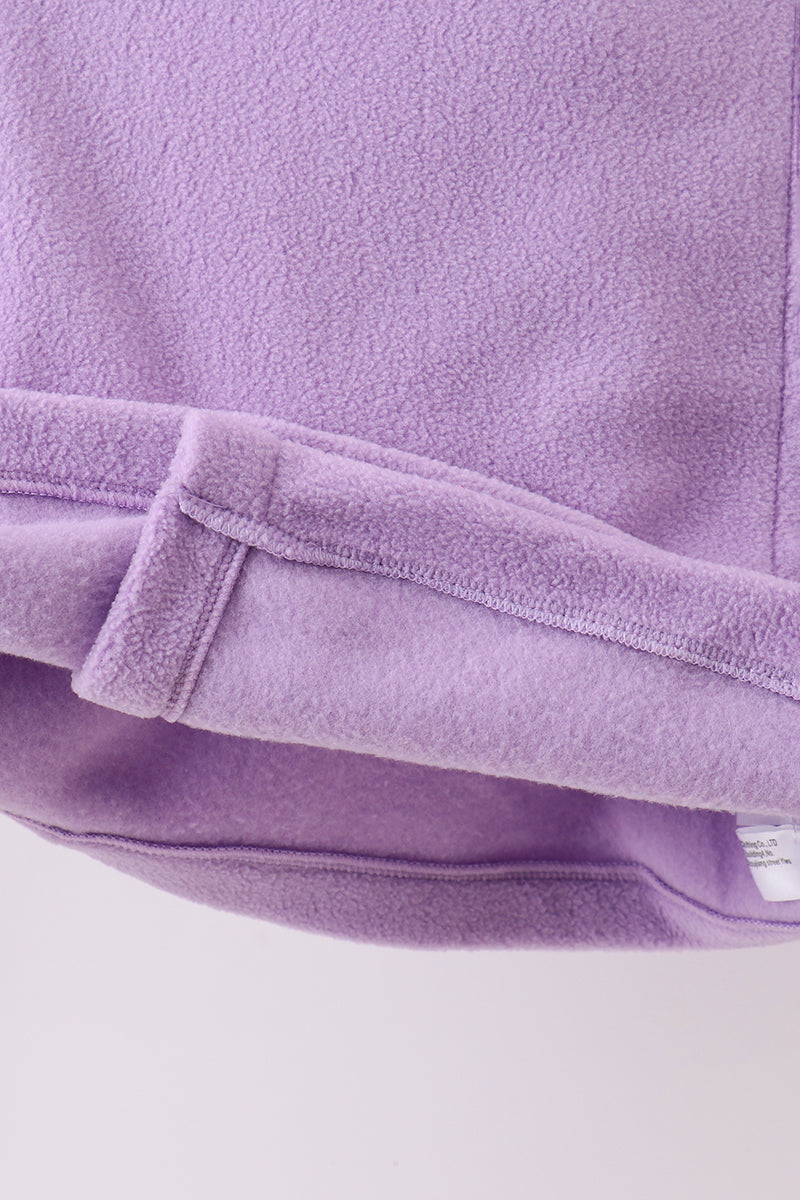 Purple Fleece Bow Coat - 4