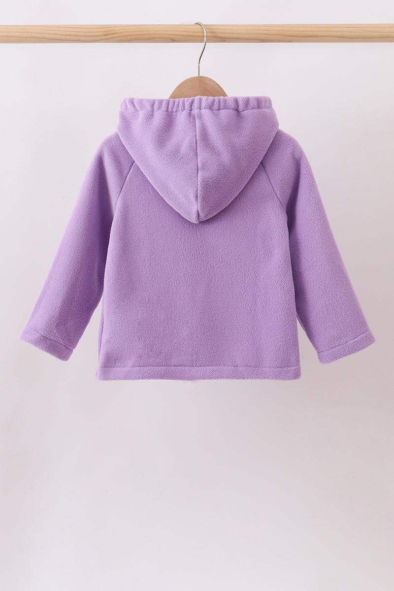 Purple Fleece Bow Coat - 5