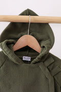 Green Fleece Bow Coat - 2