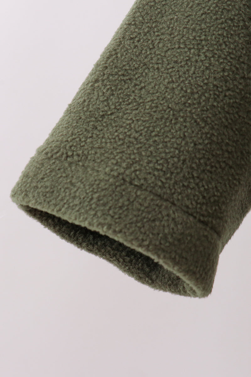 Green Fleece Bow Coat - 3