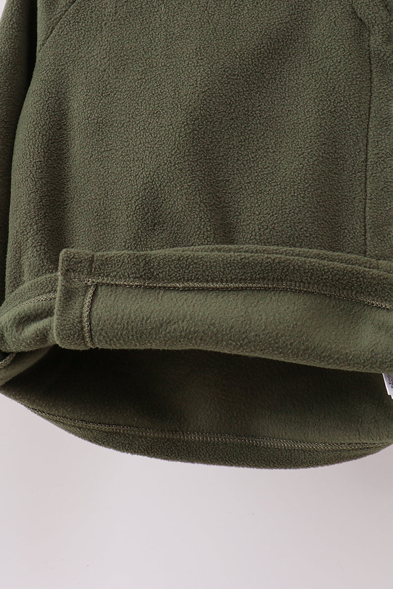 Green Fleece Bow Coat - 6
