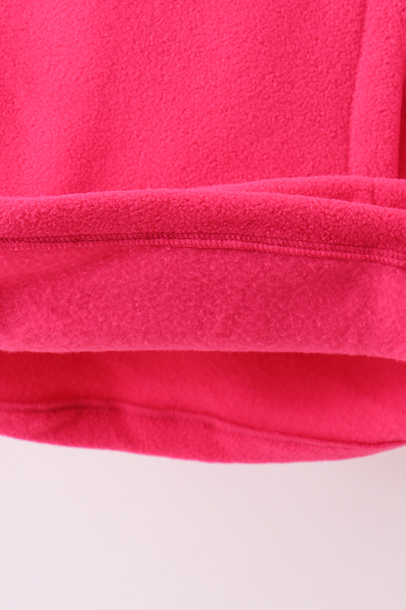 Magenta Fleece Bow Coat - 4