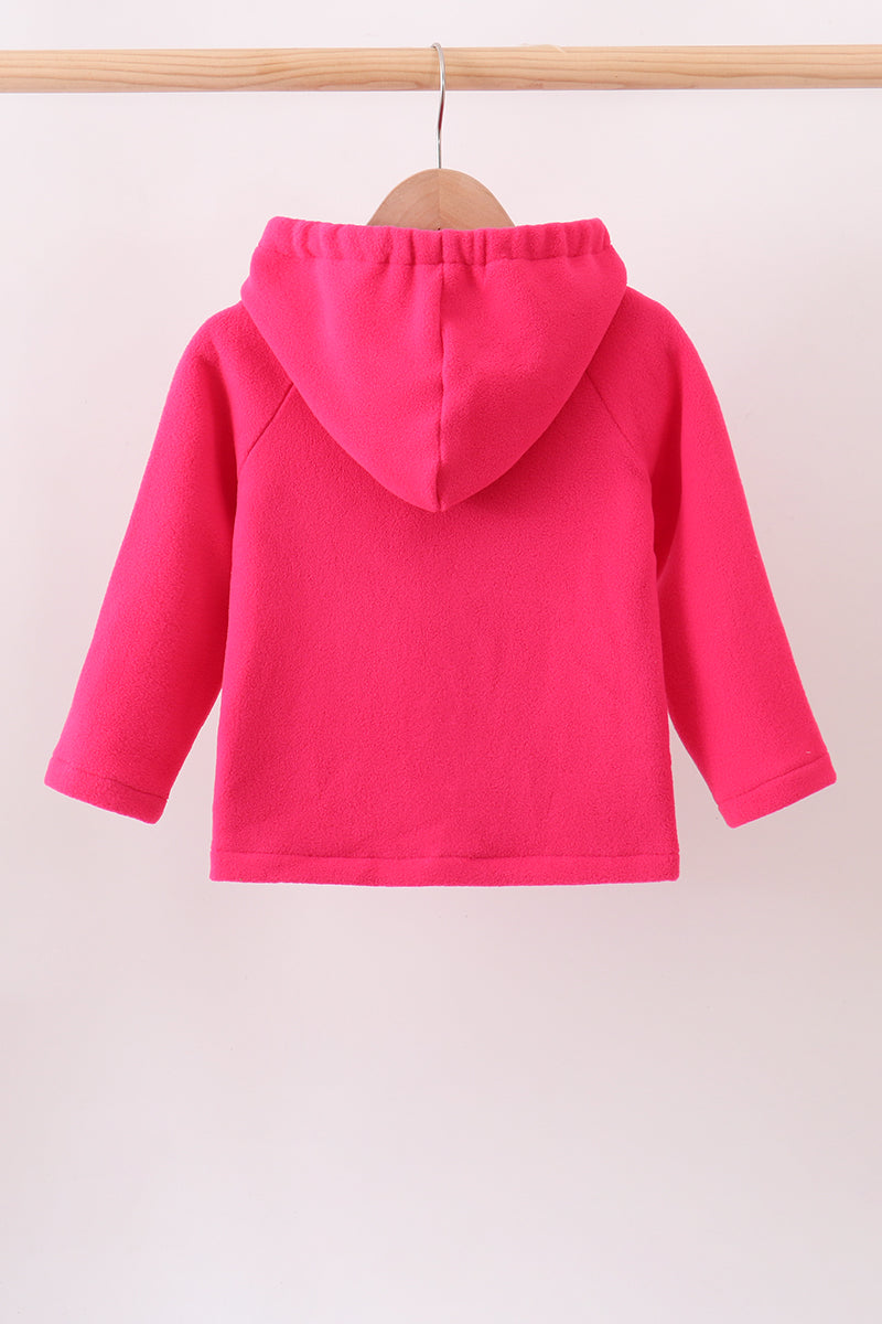 Magenta Fleece Bow Coat - 5