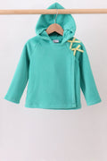 Turquoise Fleece Bow Coat - 1