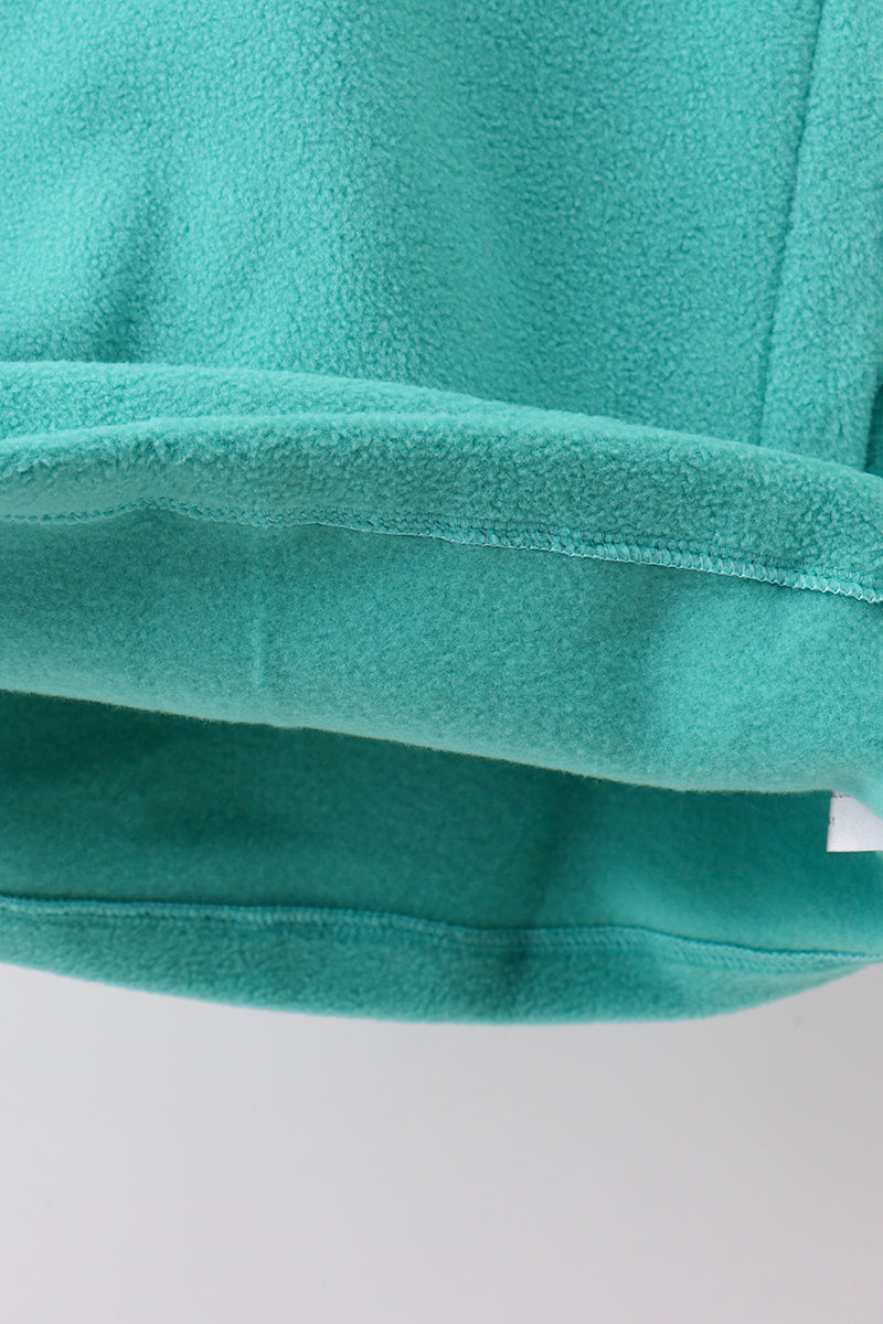 Turquoise Fleece Bow Coat - 3